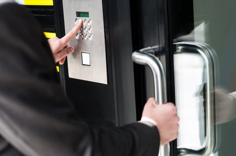 Person entering with an access control system